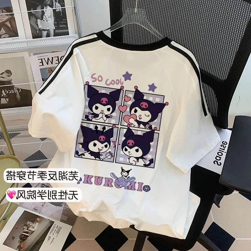 库洛米女童纯棉短袖T恤夏装2024新款中大童卡通洋气上衣潮#V1463
