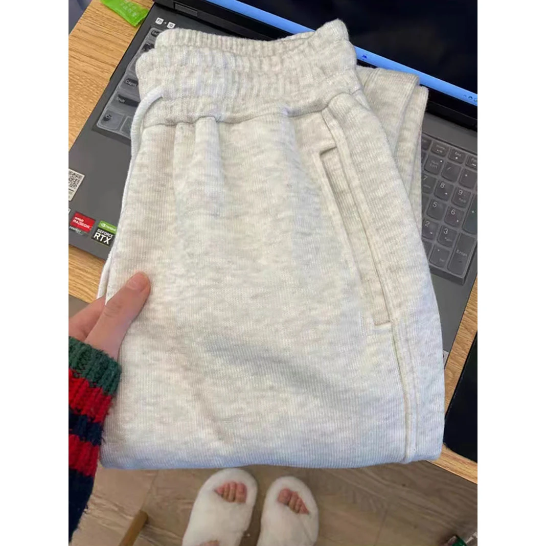 男女童2025春秋长裤休闲纯色裤子宽松中大童简约潮直筒裤#CS13