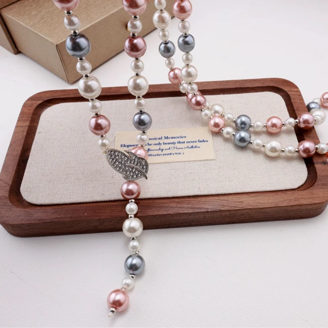 时尚女长款日韩小香风卡扣流苏项链ZD0229