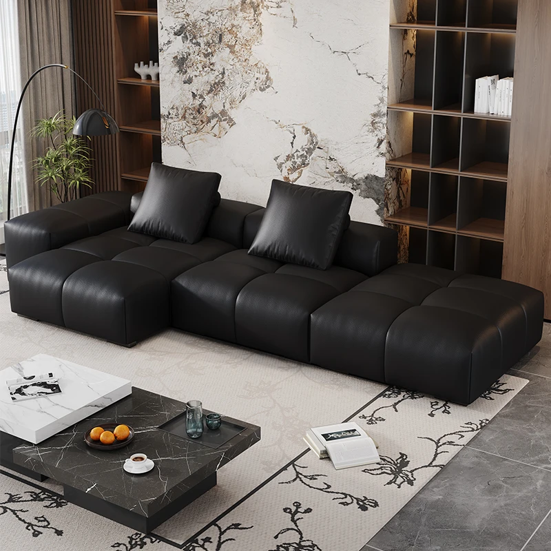 【若熙】像素真皮沙发原版头层牛皮意式极简客厅直排设计师模块沙发