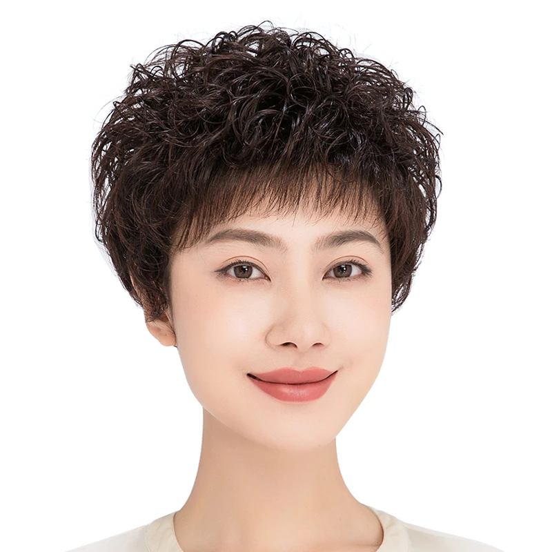 【夏天轻薄款】假发女短卷发中老年女款品牌假发女波波头玉米烫