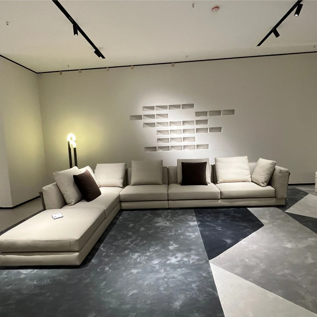 意大利编织沙发别墅豪宅大平层客厅大户型全皮沙发