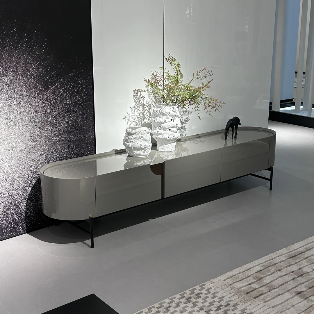 极简电视柜 客厅灰色储物意式家用地柜