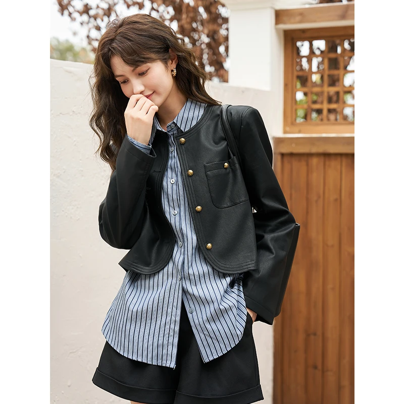 谜秀韩版小香风短款外套高级感炸街衣小个子春秋气质MXC44W0069