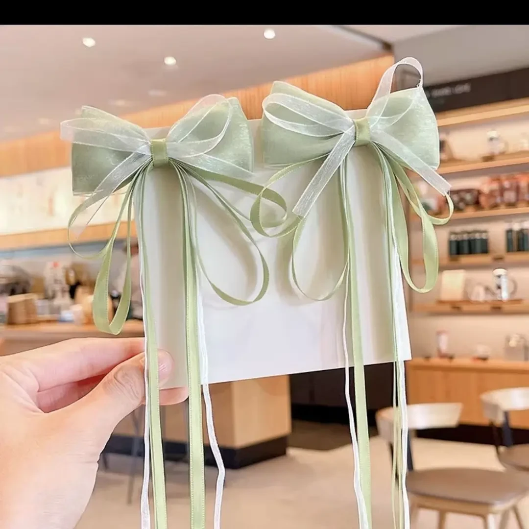 汉服发饰儿童头饰小女孩超仙古风蝴蝶结飘带对夹国风公主发饰头花