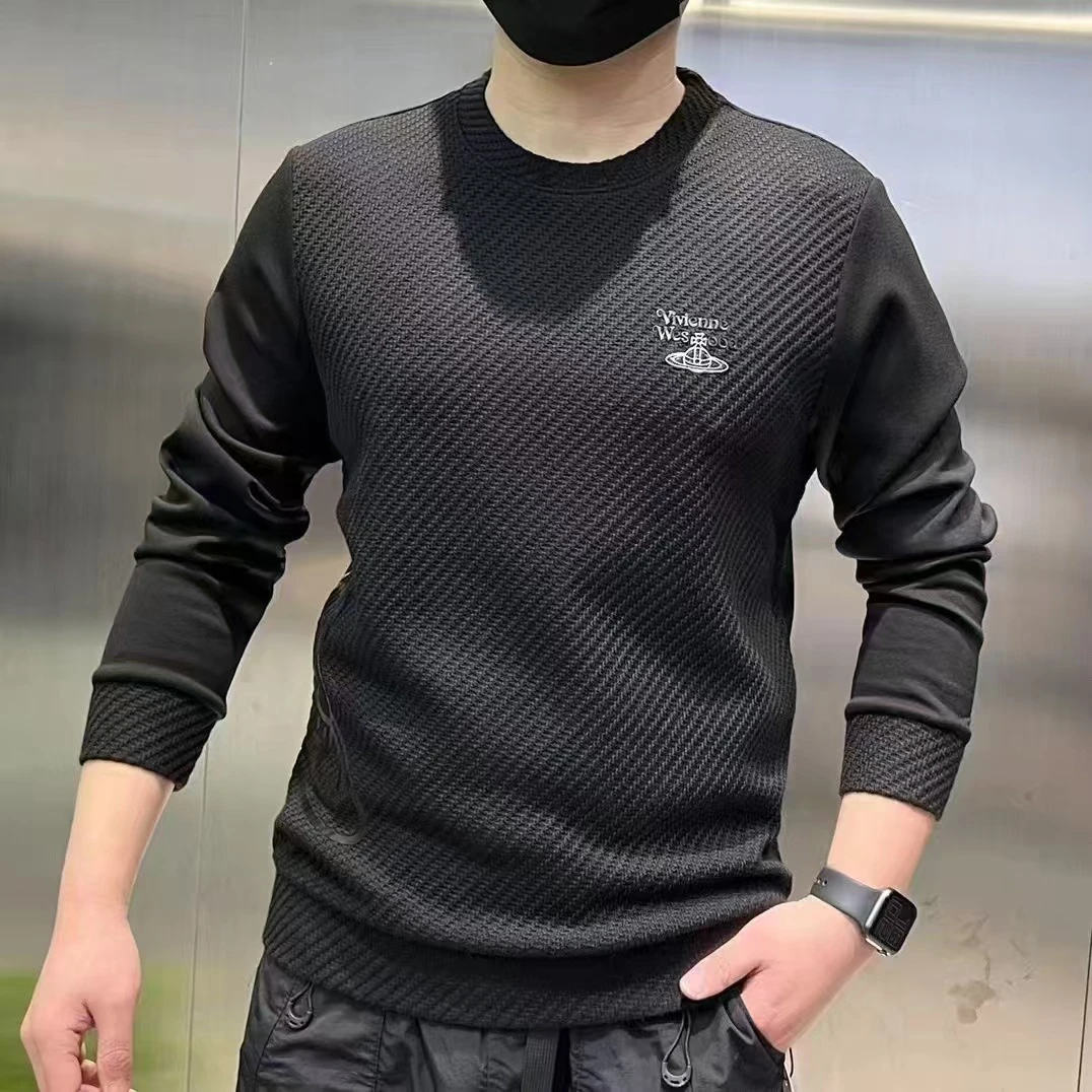 25629秋冬季男士上衣时尚休闲百搭圆领卫衣长袖简约大众上衣
