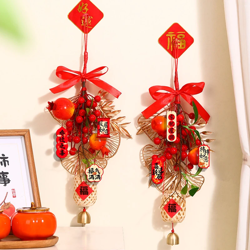 乔迁之喜装饰新居布置入户门挂饰福字发财果挂件搬家入宅仪式用品