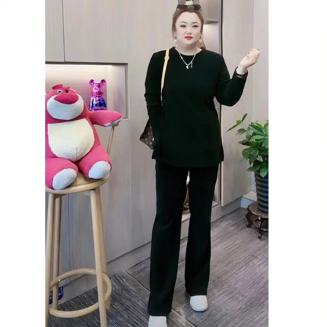 3332丹姐家新款时尚洋气显瘦雪尼尔加厚两件套装女