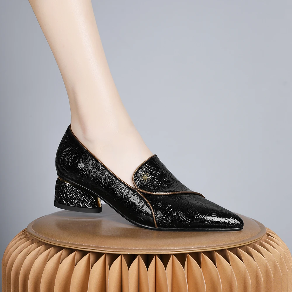 2024年新款欧美黑色舒适职业单鞋气质优雅深口洋气女鞋百搭1776