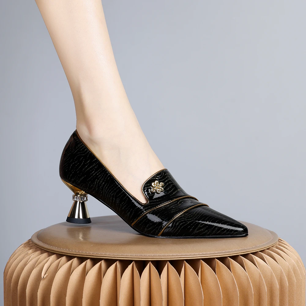 2024年新款欧美气质名媛百搭通勤单鞋绝美配裙子瓢鞋女鞋百搭0151