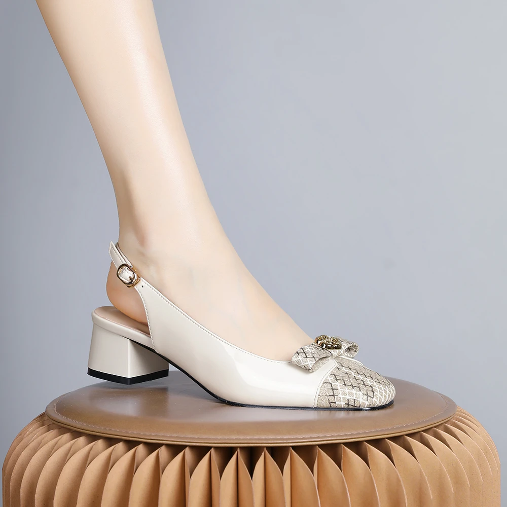 妮彩诗2024年新款法式设计感小众气质凉鞋女低跟浅口百搭时尚2093