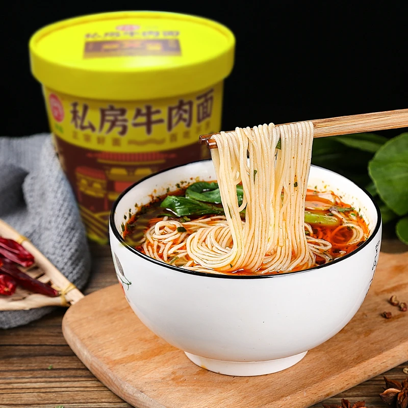 私房牛肉面12桶装牛肉面非油炸面饼代餐免煮冲泡方便速食鲜味精炼