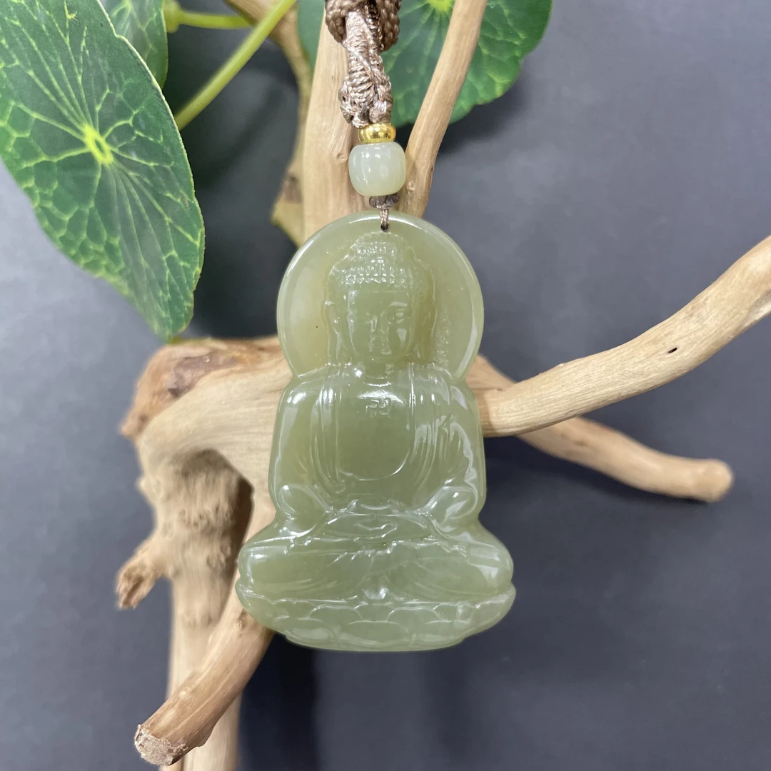 【小牛】和田玉如来吊坠（多样性发其一）（裸石高49mm）