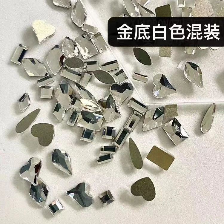 MM平底异形钻高品质美甲饰品DIY混款迷你轻奢饰品平底钻爆闪持久