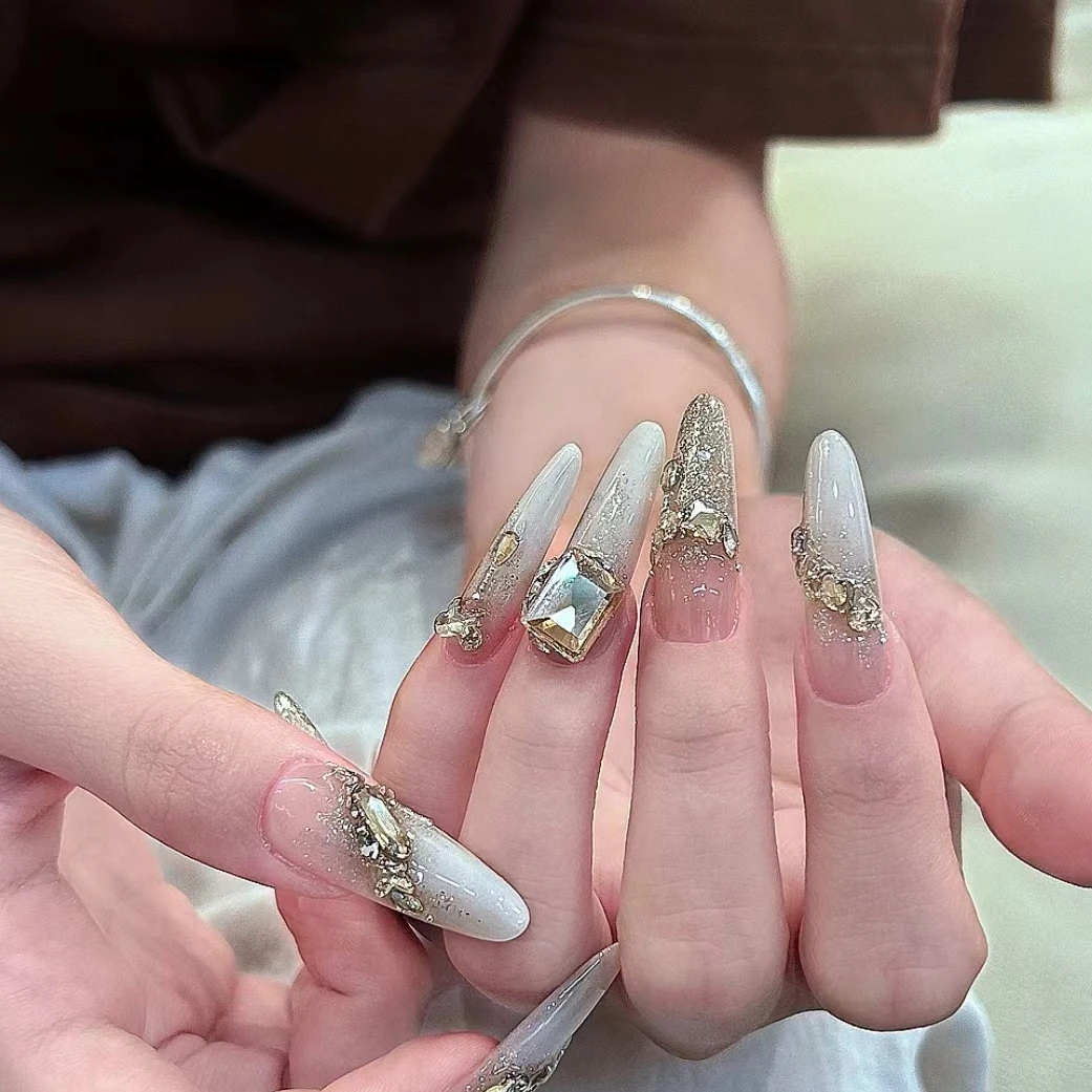 MM【6*8mm香槟色高品冰糖成品堆钻】美甲钻饰品钻球堆堆钻高品质