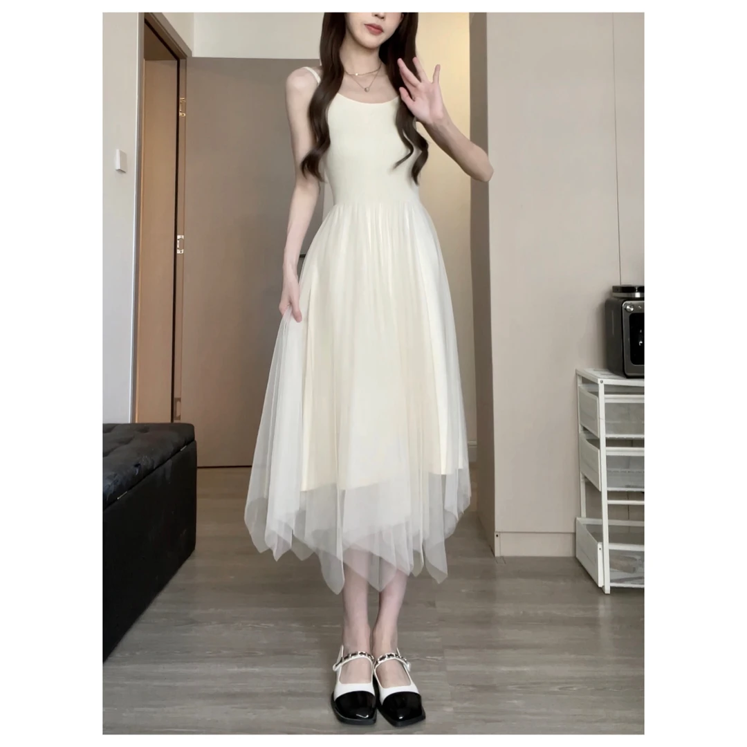 【松本丧丧】芭蕾感吊带网纱连衣裙仙女感打底裙亲肤B231Q1645