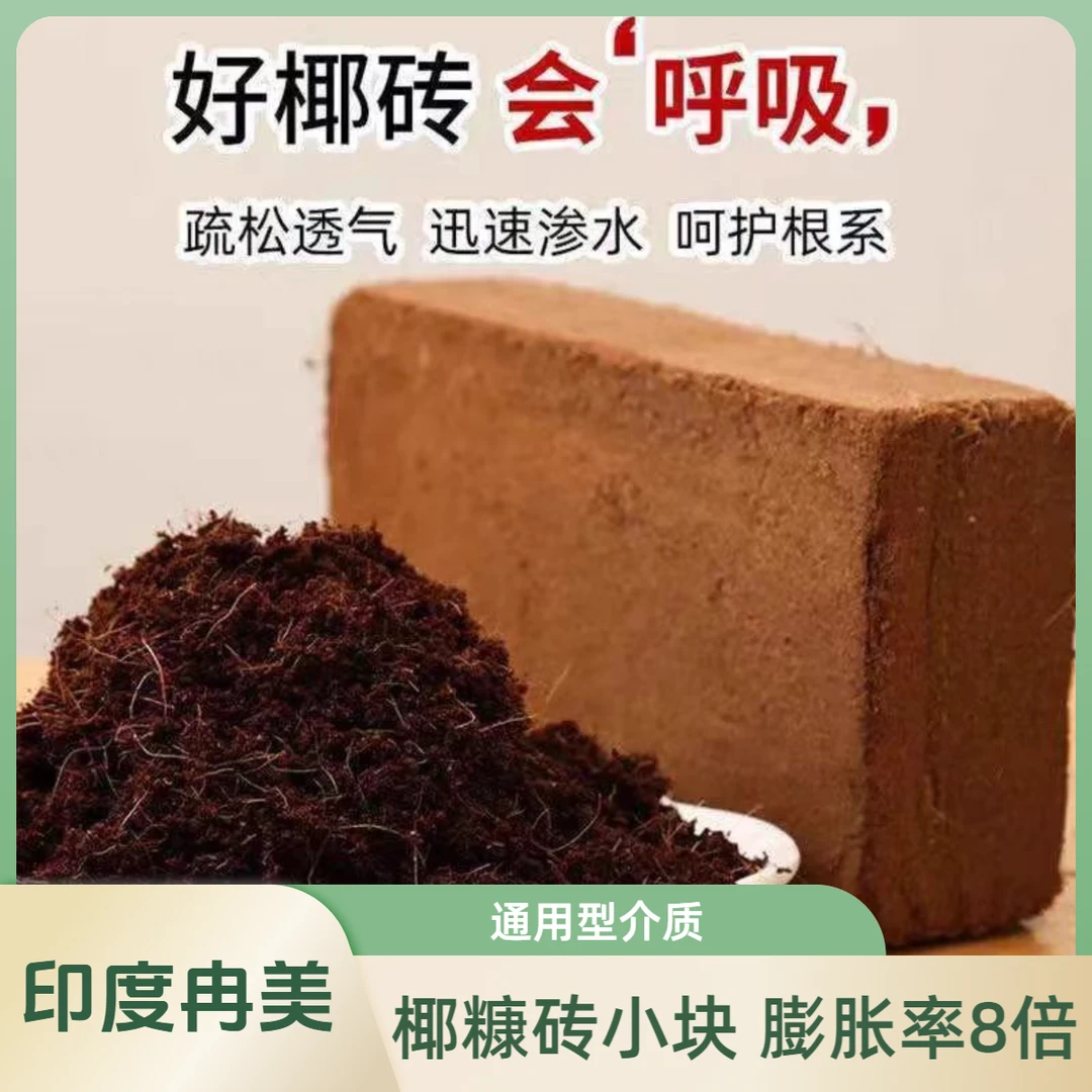 印度冉美椰糠砖小块疏松经过四次抽盐处理冉美椰糠膨胀率8-10倍