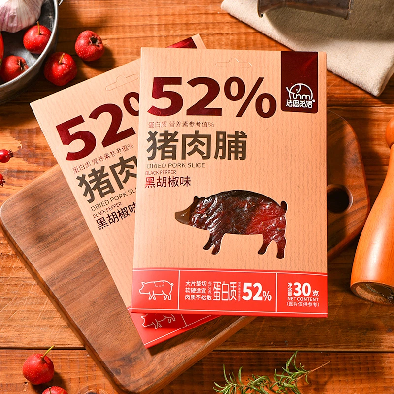 法思觅语厚切猪肉脯正片干30g*6盒解馋网红小零食切片猪肉脯