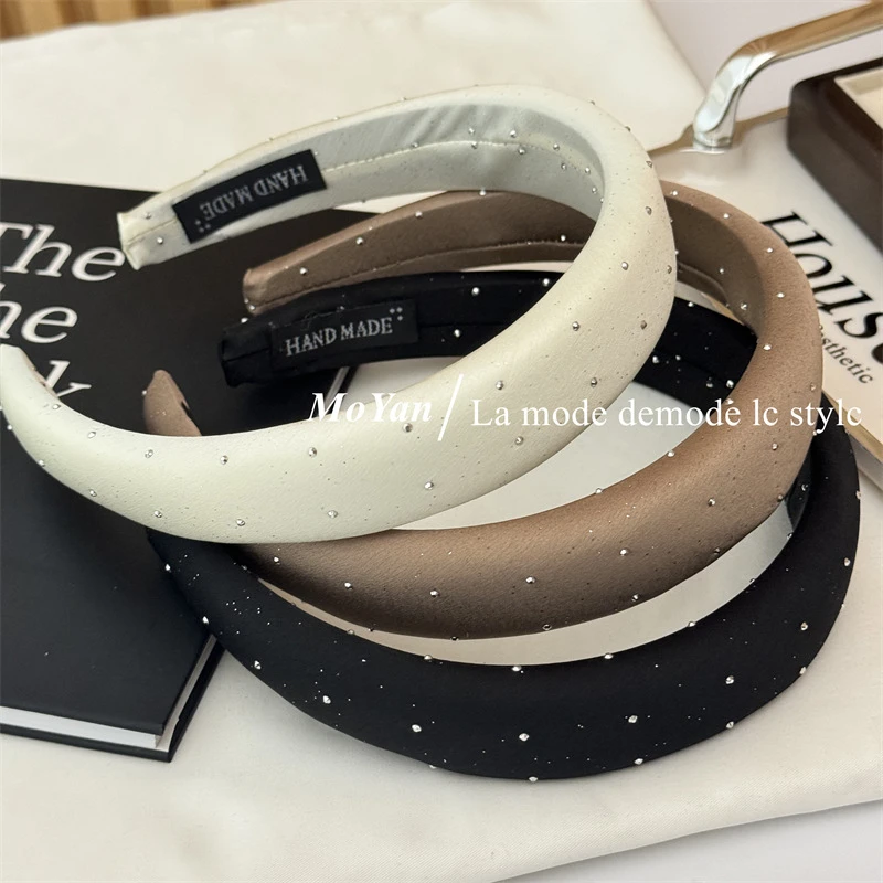 高级感细闪满天星缎面发卡高颅顶发箍气质显脸小网红海绵头箍发捆