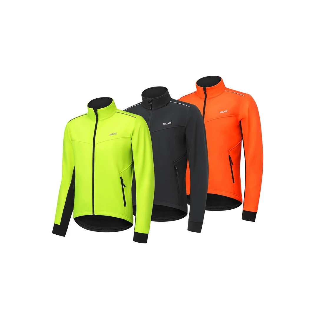 骑行服男士秋冬季保暖外套防风雨抓绒复合三层运动夹克衣立领