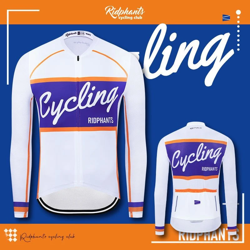 复古风春秋冬款骑行服薄款与抓绒长袖男女自行车服单车保暖