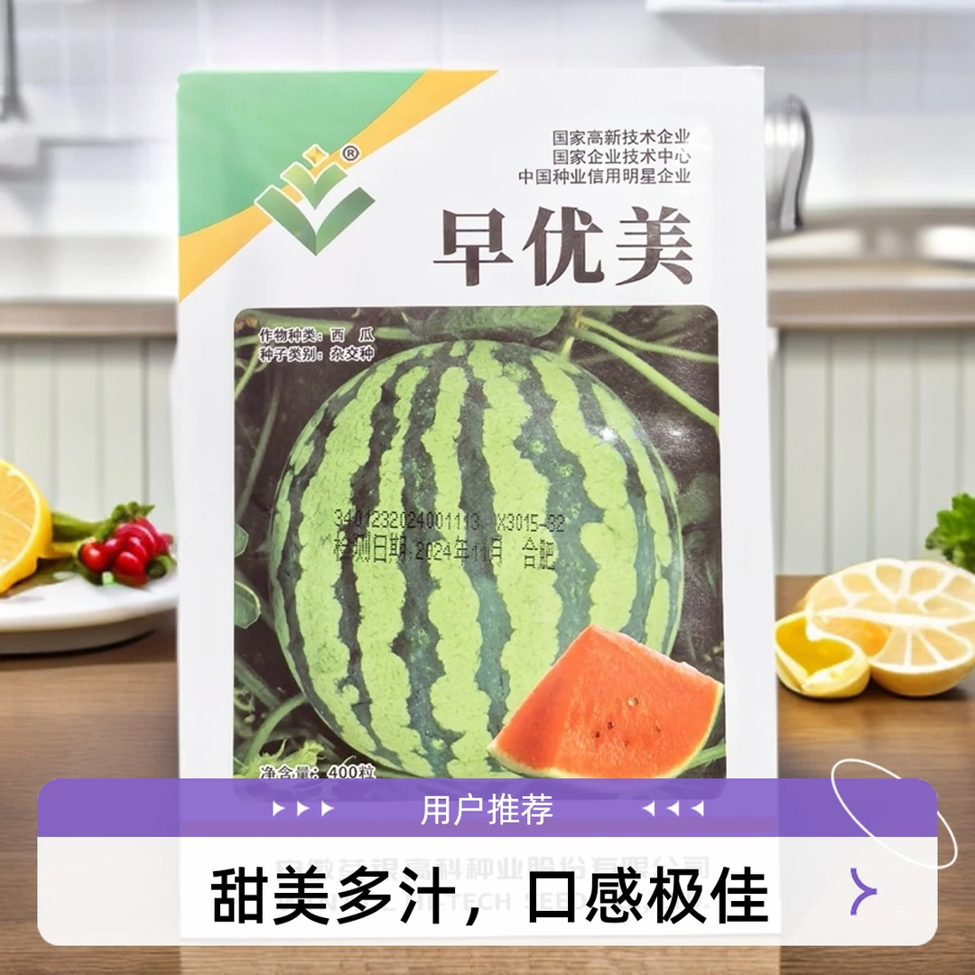 早优美杂交F1西瓜种子早熟大果抗病大红瓤耐低温性媲美嘉年华5号