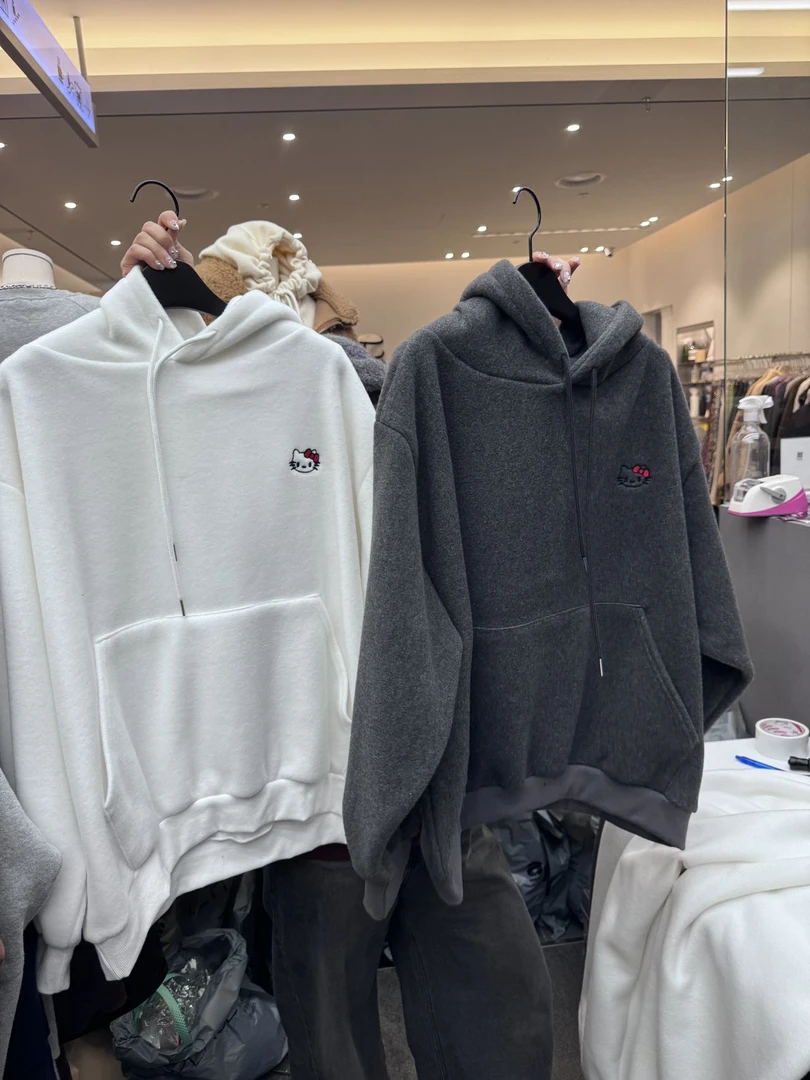 韩国东大门正品代购，Cred可爱猫套装连帽卫衣（bu tui bu huan）