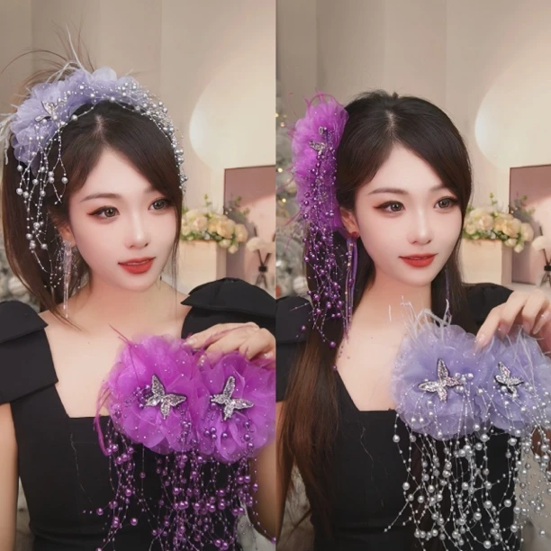 【庄生晓梦】气质温柔甜美花朵蝴蝶珠珠流苏抓夹