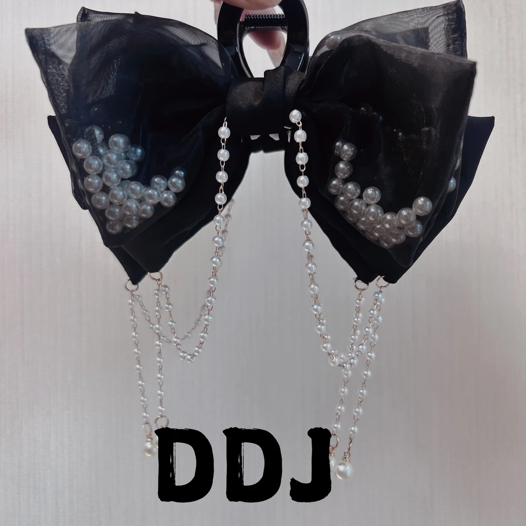 【在逃公主】气质温柔百搭蝴蝶结珠珠流苏抓夹