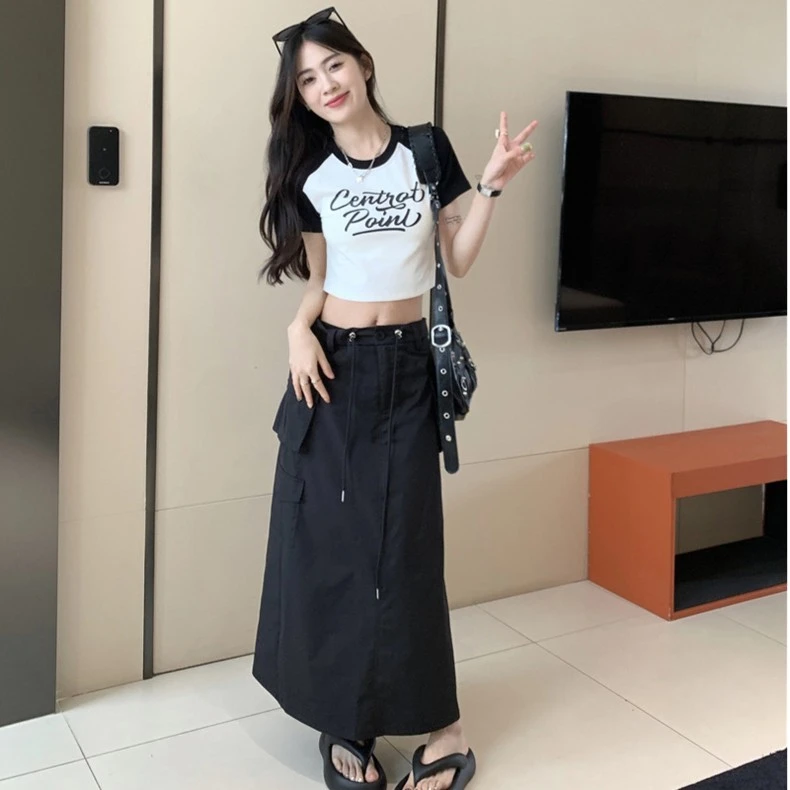 L码断码清韩版短袖上衣工装裙气质夏季休闲显瘦工装套装NO退NO换