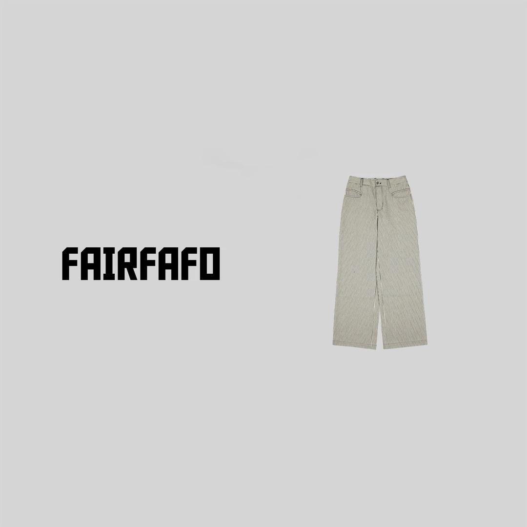 FAIRFAFO林肉肉【竖条纹直筒裤】KZ-096