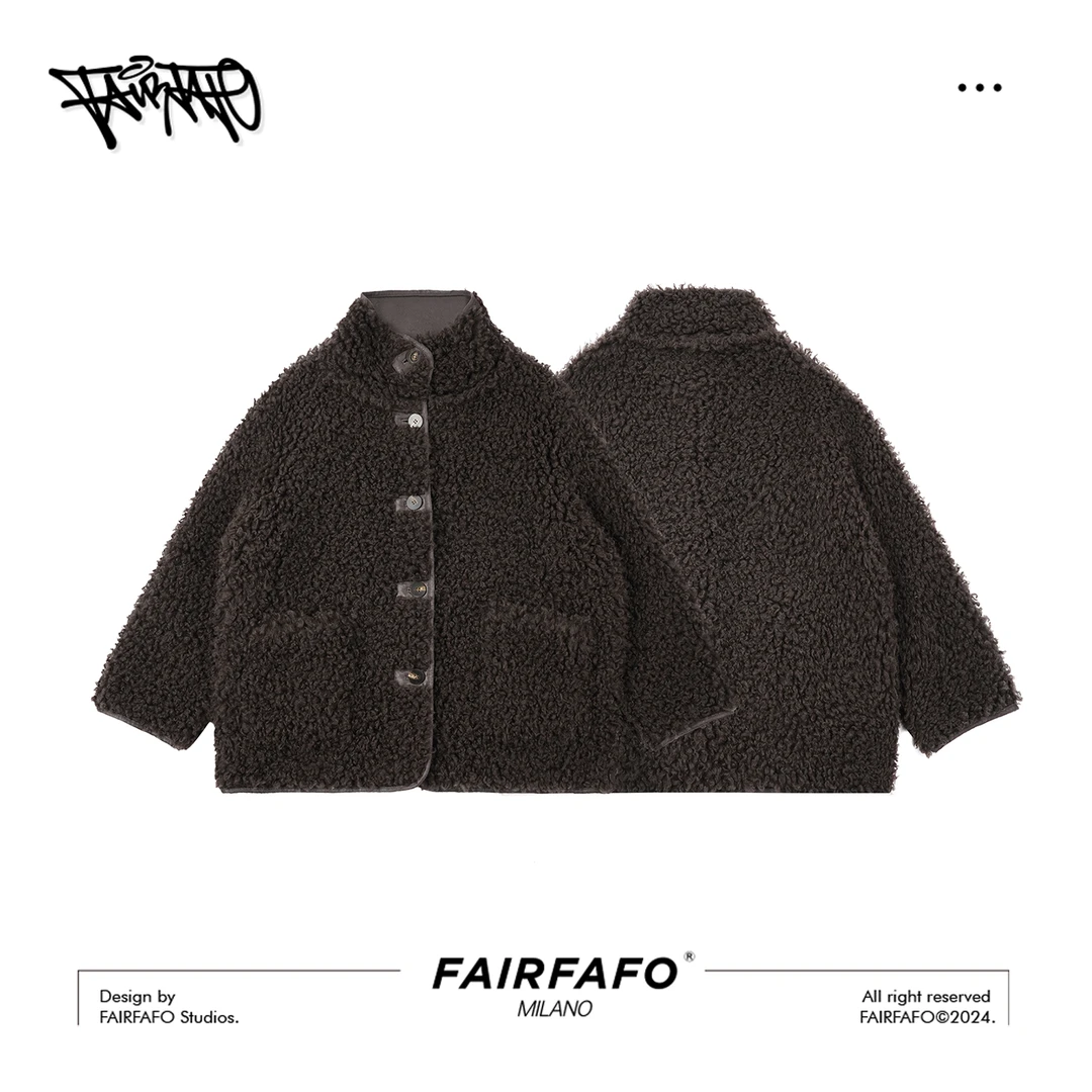 林肉肉【慵懒风立领颗粒外套】AB24WT928