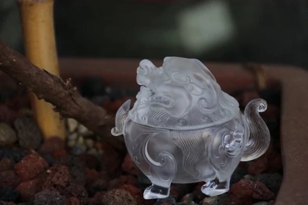 琉璃 瑞兽狻猊香炉 茶周边 香炉 琉璃香炉