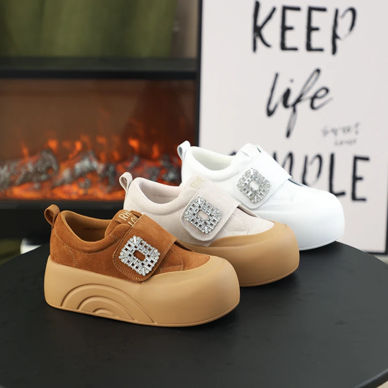 【增高6cm】真皮2024年新款时尚厚底潮流百搭春秋软底休闲鞋2431