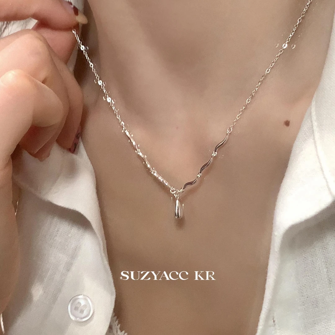 Suzyacc Kr 坠链均925银 爆款【经典水滴】项链冷淡风DX0056