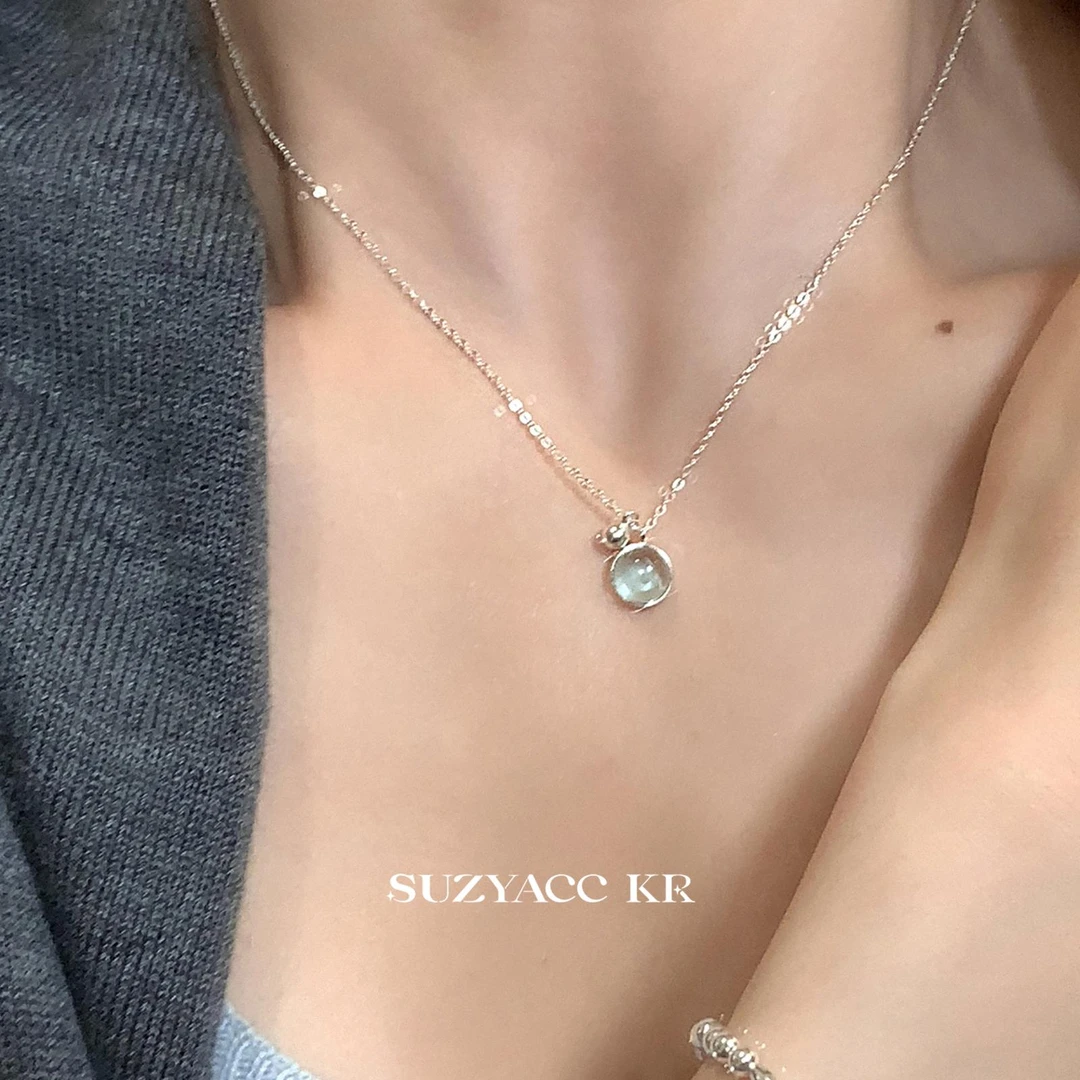 Suzyacc Kr 链子925银 【清爽夏威夷】时尚百搭锁骨链项链小众X1010