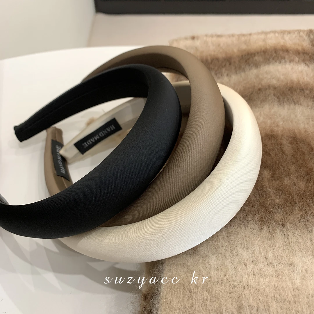 Suzyacc Kr法式复古海绵发箍女发卡高颅顶洗脸头箍百搭简约F2293