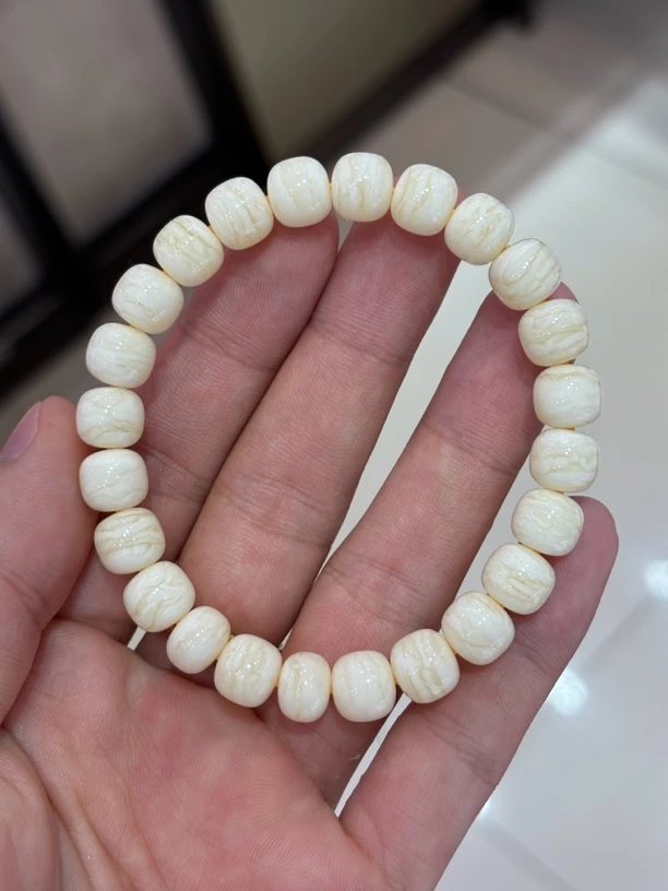 9+mm同料瓷白白虎皮纹手串