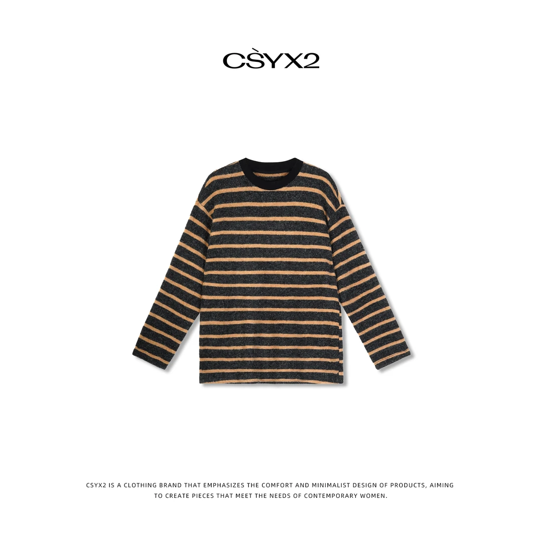 CsyX2-【橙色橘】条纹针织显瘦高级毛衣CSY-SC-S10744