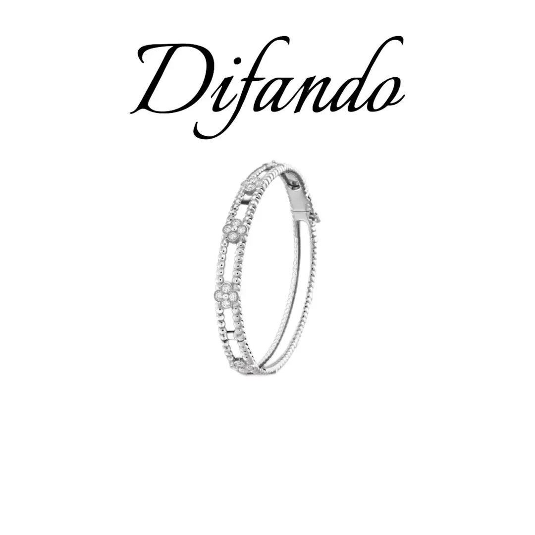 DIFANDO法式轻奢重工白金色万花筒手镯S010