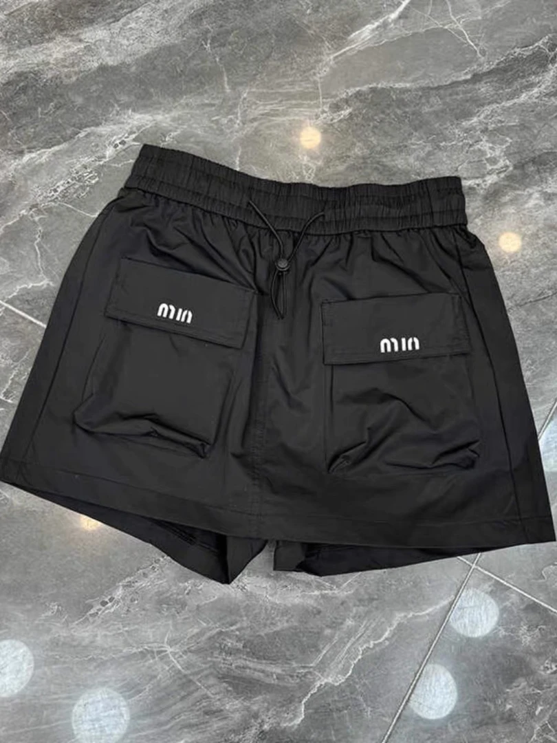 欧货2024夏季新款潮流设计工装裤女宽松直筒款速干短裤裙时尚