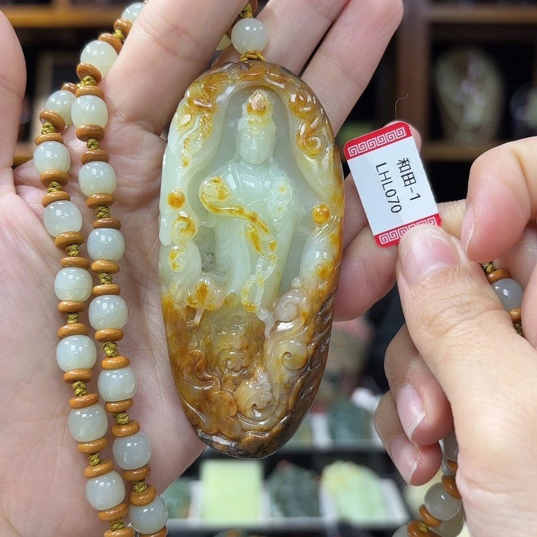 和田玉观音吊坠1未镶嵌面**海