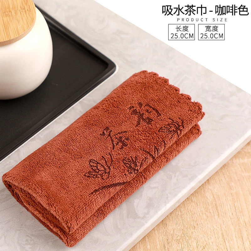 加厚吸水茶巾茶布高档茶具毛巾茶几茶桌布专用抹布茶台配件禅意