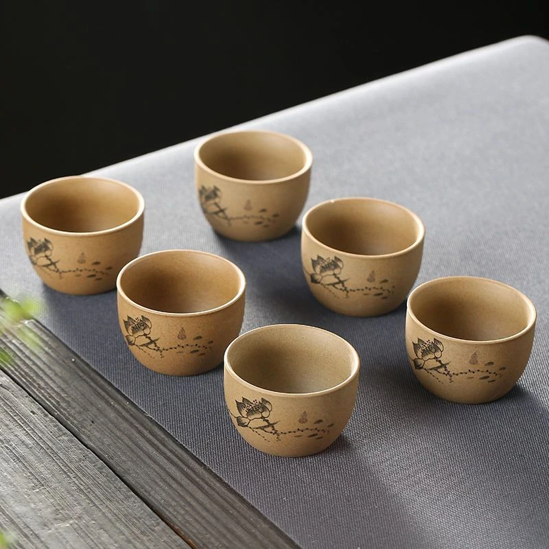 粗陶茶杯陶瓷功夫主人杯茶具半手工茶盏茶碗品茗杯斗笠杯家用