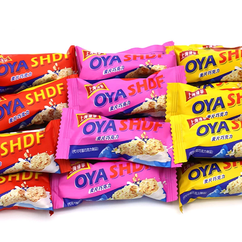 上海谛菲麦片巧克力麦香酥脆糖500g1斤约35颗散装喜糖果休闲零食