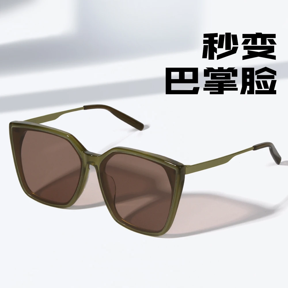 MS曼丝墨镜茶色眼镜网红GM墨镜大脸显小遮阳高档太阳镜女防紫外线