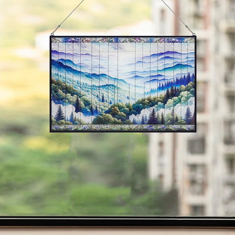 美式创意梦幻彩绘窗饰墙上挂件精美玻璃挂件制作琉璃彩绘系列