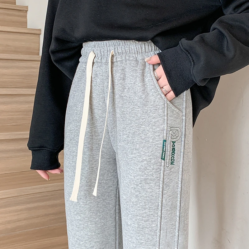 棉卫裤女2025年秋冬季新款加绒修身束脚运动裤绒厚不起球遮肉