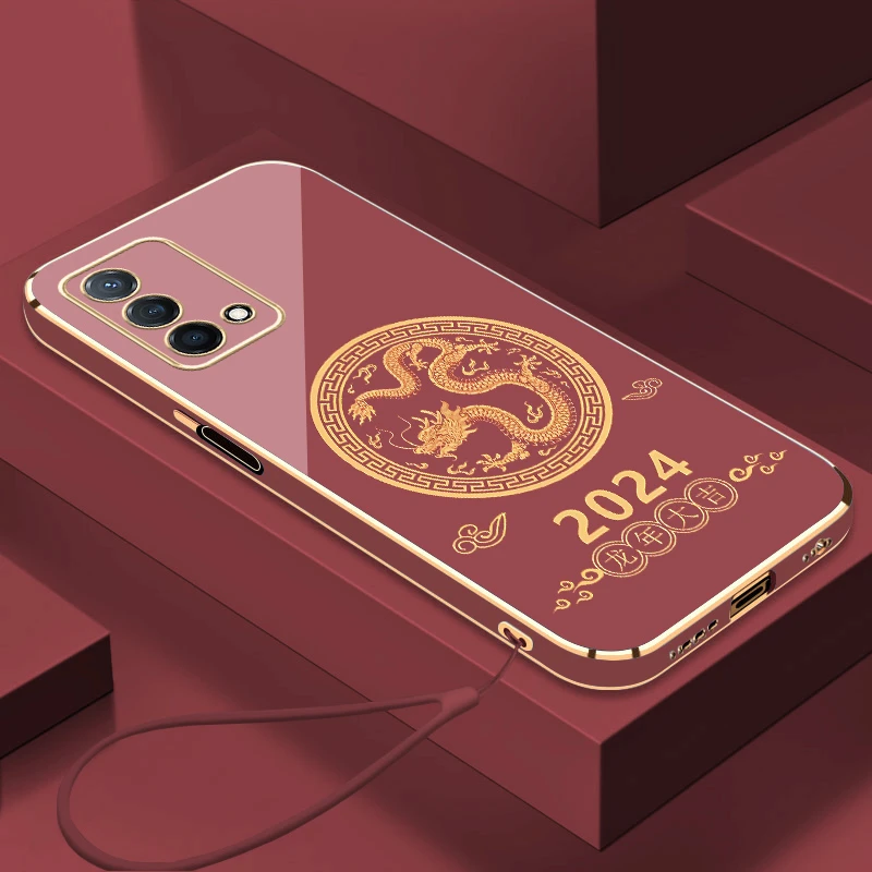 2024龙年大吉适用oppok9手机壳奢华简约国潮风新款防摔硅胶全包潮