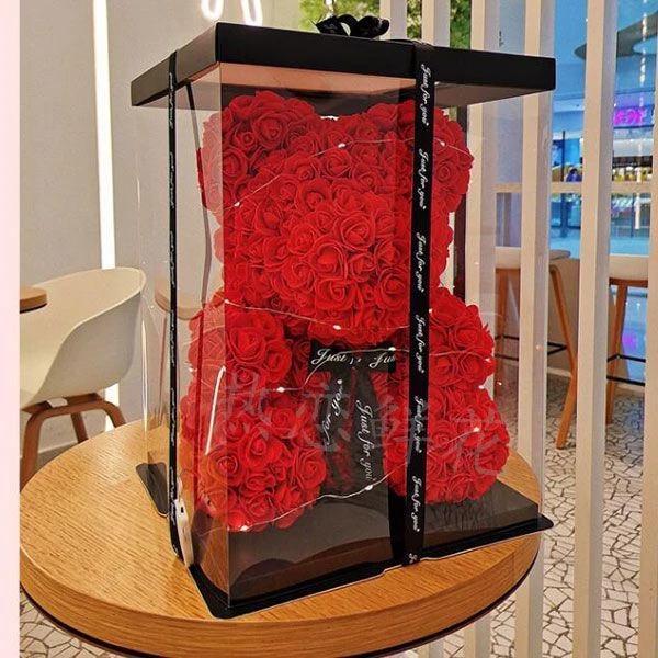 【爱的抱抱熊】花店送花上门永生花玫瑰花